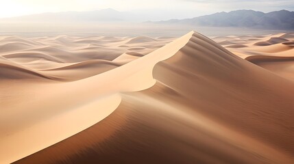 Fototapeta na wymiar Sand dunes in the Sahara desert, Morocco. Panoramic view