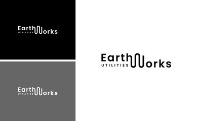 earth works letter logo design template