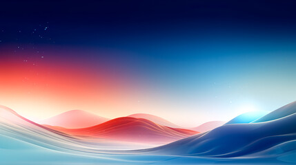 Abstract red and blue gradient background with soft lines.