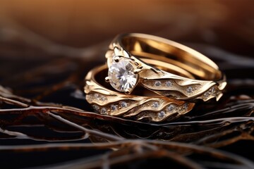 Shiny Wedding Rings Symbolizing Eternal Love
