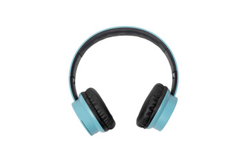 Blue headphones on a transparent background
