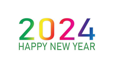 2024 Happy New Year. Celebration concept. Suitable for greeting card, poster and banner. Vector illustration