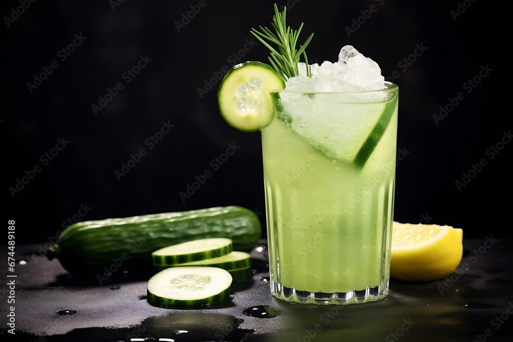 Aufkleber generative ai : cucumber gin gimlet cold and refreshing spring cocktails