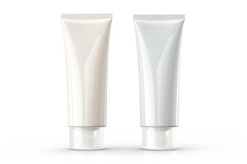 Generative AI : Cosmetic tube isolated on transparent or white background.