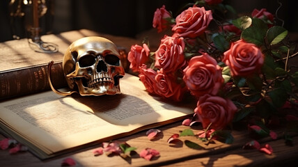 skull and rose 01