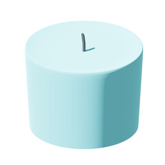 Blue candle decoration. 3d rendering.	
