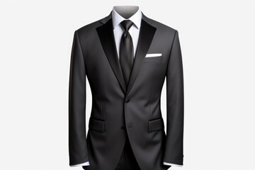 Tuxedo Suit Mockup On White Background For Design Purposes