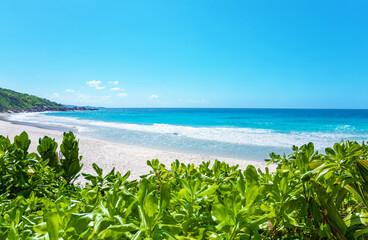 Petite Anse Beach, Island La Digue, Republic of Seychelles.
