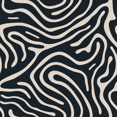 A minimalist comic drawing showcasing a wavy, abstract pattern; a monochrome backdrop that doubles as unique wrapping