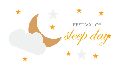 Vector illustration on the theme of Festival of Sleep day observed each year during January.banner, Holiday, poster, card and background design.