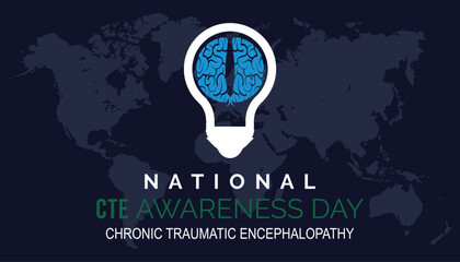 Vector illustration on the theme of National chronic traumatic encephalopathy (CTE) awareness day observed each year during January.banner, Holiday, poster, card and background design. - obrazy, fototapety, plakaty