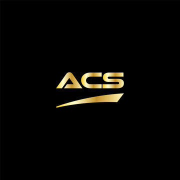 ACB initial letter logo on black background with gold color. modern font, minimal, 3 letter logo, clean, eps file for website, business, corporate company. Modern logo templet in illustrator.