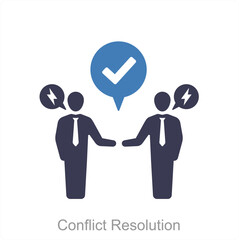 Conflict Resolution and violence icon concept