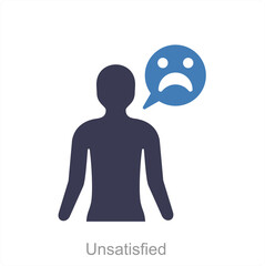 Unsatisfied and disappointed icon concept