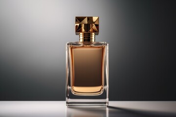 Luxury Gold Perfume Mockup Bottle On Display