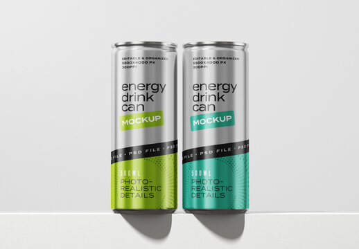 Energy Drink Can Mockup for Product Packaging and Brand Identity