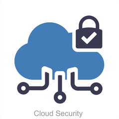 Cloud Security and interface icon concept