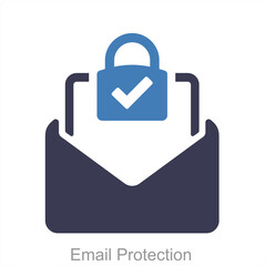 Email Protection and mail icon concept