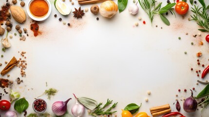 healthy frame food fresh top view illustration organic ingredient, simplicity background, template couple healthy frame food fresh top view