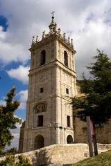 Fototapeta na wymiar San Hipolito el Real church in a sunny day, Palencia, Castilla y Leon, Spain.