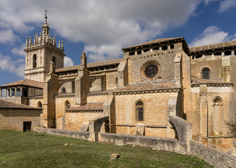 San Hipolito el Real church in a sunny day, Palencia, Castilla y Leon, Spain.