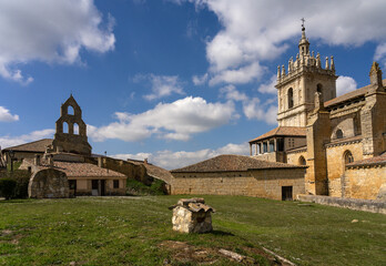 San Hipolito el Real church of Tamara de Campos  in a sunny day, Palencia, Castilla y Leon, Spain.