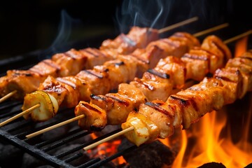 Generative AI : Chicken skewers on the grill