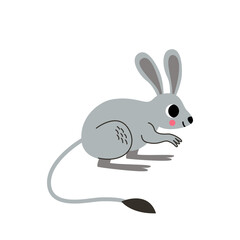 Vector illustration of cute jerboa isolated on white background.