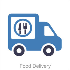 Food Delivery and food icon concept