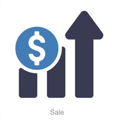 Sale and growth icon concept