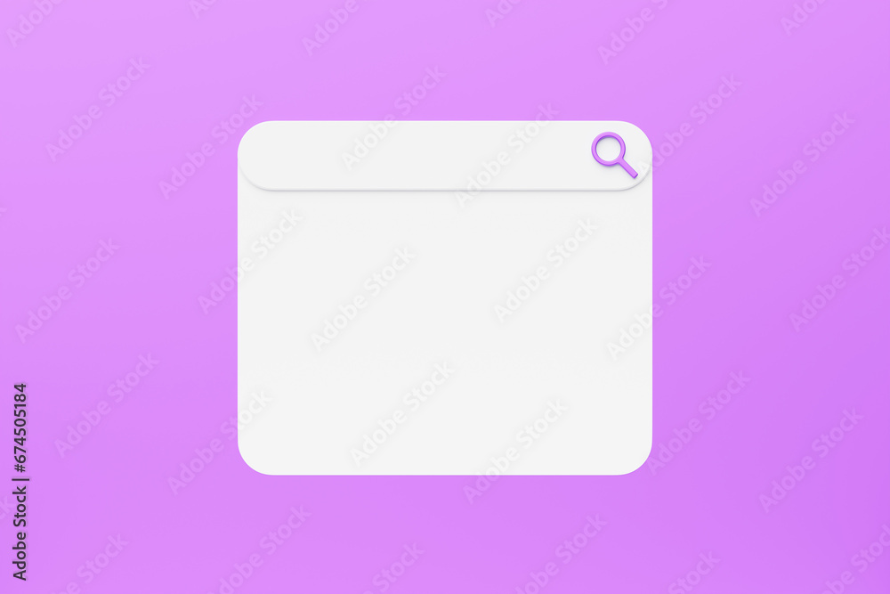 Poster 3d illustration search bar for ui. layout design for apps and website. search address icon and curso