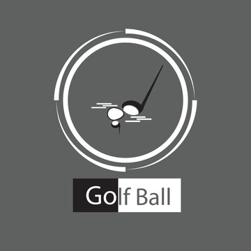 Silhouette golf ball logo design icon vector illustration.Golfball / schwarz-weiß / Vektor / Icon