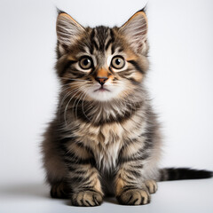 Obraz premium Funny kitten on a white background 