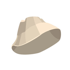 Beige summer panama hat protecting from the sun. Vector illustration 