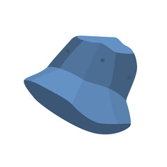 Blue summer panama hat protecting from the sun. Vector illustration