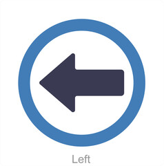 Left and way icon concept