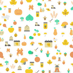 Trendy Colorful Autumn Leaves Pattern
