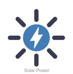 Solar Power and energy icon concept
