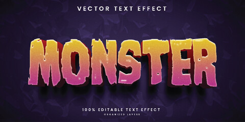 Monster horror text effect template