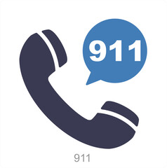 911 and emergency icon concept