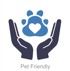 Pet Friendly and allowed icon concept