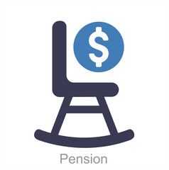 Pension and retirement plans icon concept