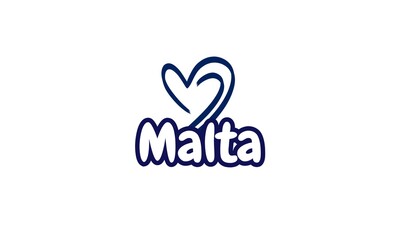 The heart-shaped Malta country design encapsulates a love for this Mediterranean gem, blending national pride with a distinctive symbol. - obrazy, fototapety, plakaty