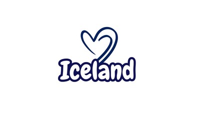 A heart-shaped design of Iceland creatively merges the country's outline with a symbol of love, offering a visually appealing and heartfelt representation.