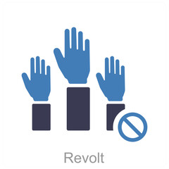 Revolt and demanding icon concept