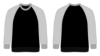 Vector apparel mockup raglan crew neck sweatshirt