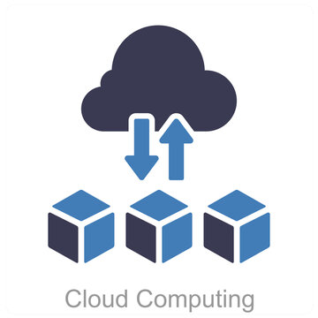 Cloud computing and cloud icon concept