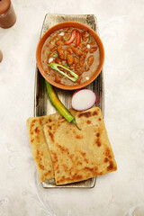 Rajma or Red kidney Beans with Paratha, Indian Dish