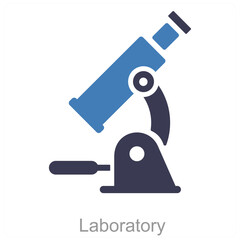 Laboratory and lab icon concept
