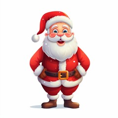 Cartoon Santa Claus Character isolated on white background. Created with Generative AI technology

